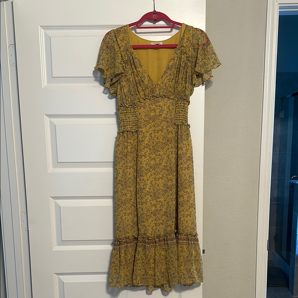 Floral Yellow Midi Dress